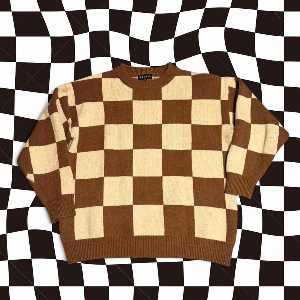 Onedna brown cream checkered